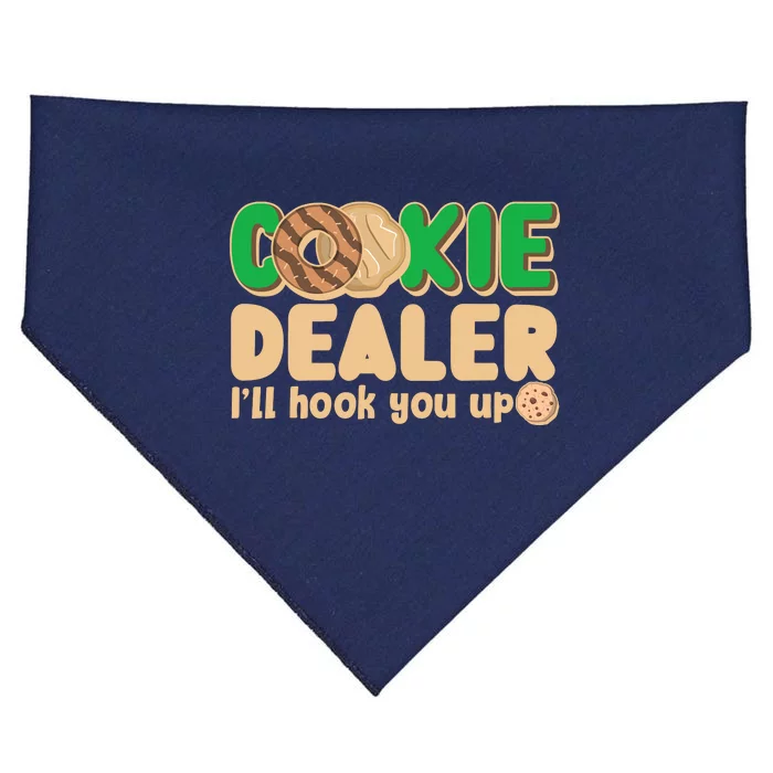 Funny Girl Scout Cookie Dealer I'll Hook You Up USA-Made Doggie Bandana