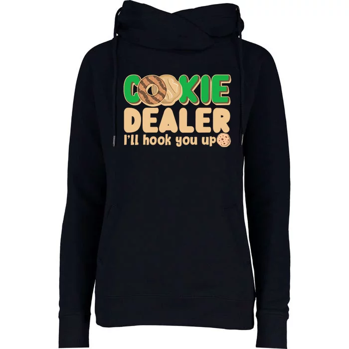 Funny Girl Scout Cookie Dealer I'll Hook You Up Womens Funnel Neck Pullover Hood