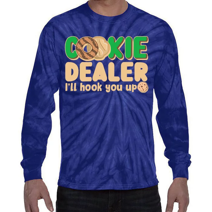 Funny Girl Scout Cookie Dealer I'll Hook You Up Tie-Dye Long Sleeve Shirt