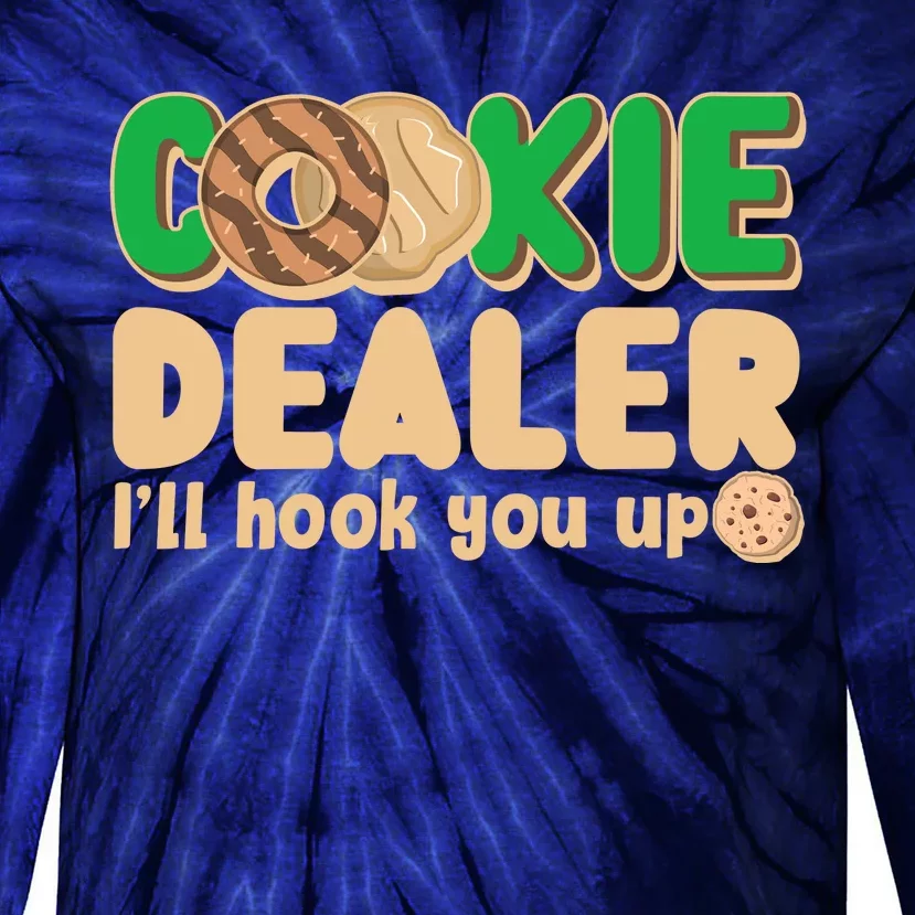 Funny Girl Scout Cookie Dealer I'll Hook You Up Tie-Dye Long Sleeve Shirt