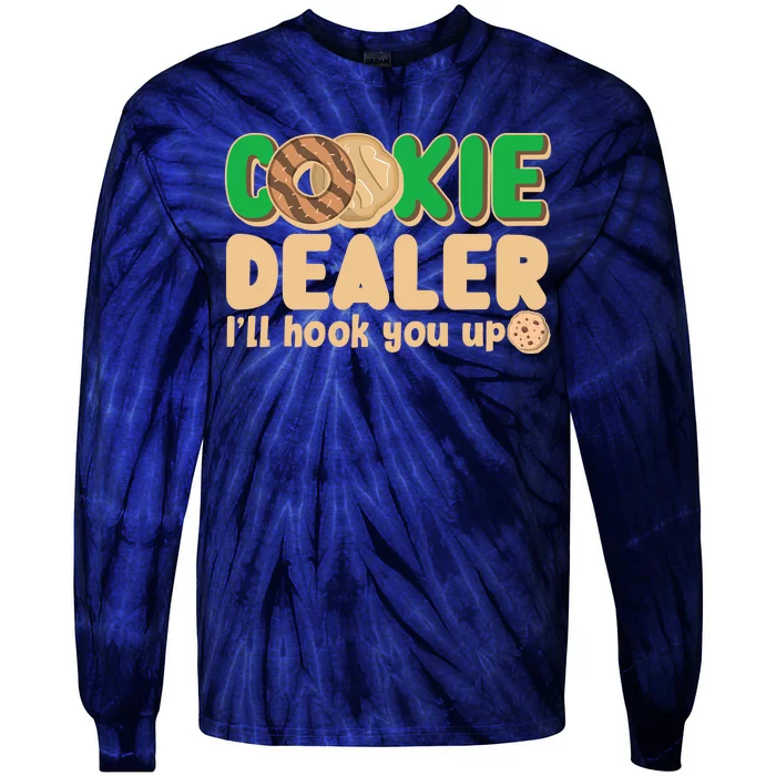 Funny Girl Scout Cookie Dealer I'll Hook You Up Tie-Dye Long Sleeve Shirt