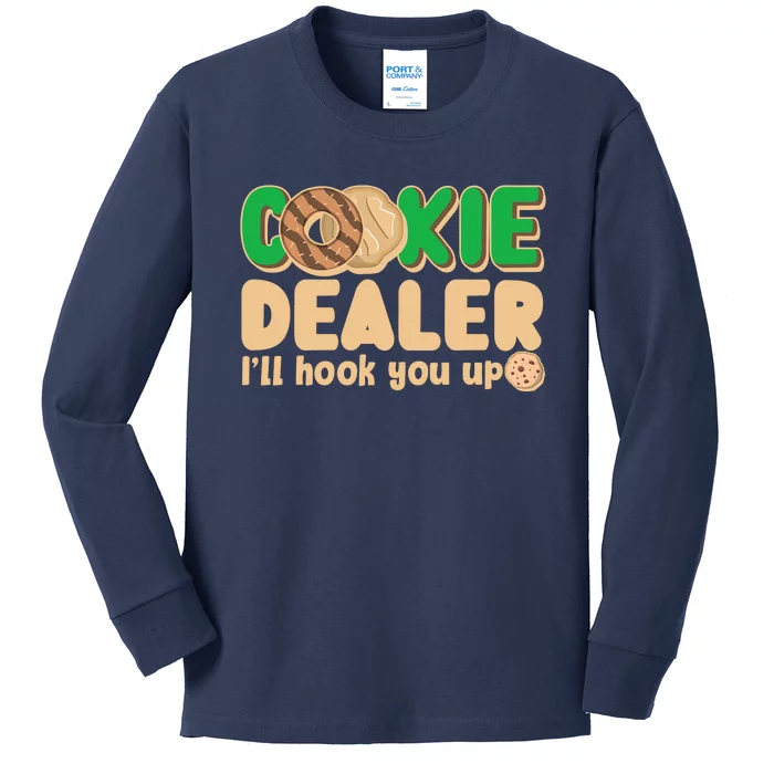 Funny Girl Scout Cookie Dealer I'll Hook You Up Kids Long Sleeve Shirt