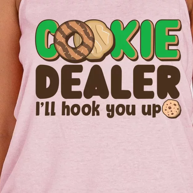 Funny Girl Scout Cookie Dealer I'll Hook You Up Women's Knotted Racerback Tank