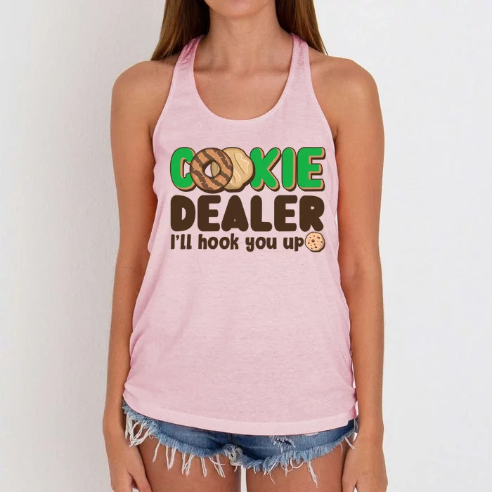 Funny Girl Scout Cookie Dealer I'll Hook You Up Women's Knotted Racerback Tank