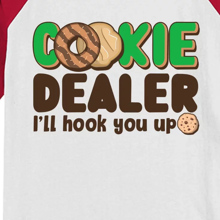 Funny Girl Scout Cookie Dealer I'll Hook You Up Kids Colorblock Raglan Jersey