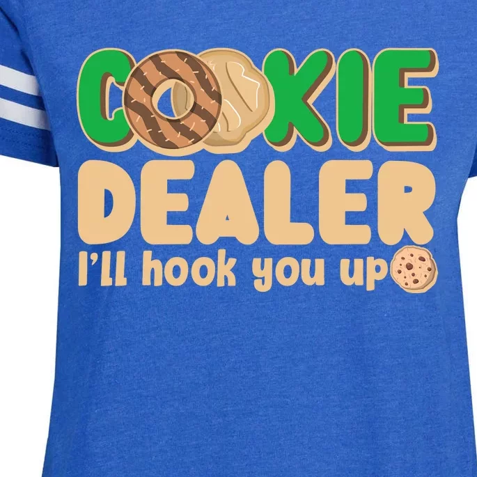 Funny Girl Scout Cookie Dealer I'll Hook You Up Enza Ladies Jersey Football T-Shirt