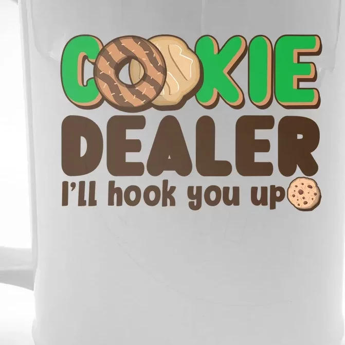 Funny Girl Scout Cookie Dealer I'll Hook You Up Front & Back Beer Stein