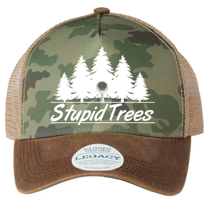 Funny Golfer Stupid Trees Legacy Tie Dye Trucker Hat