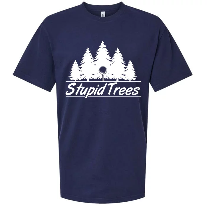 Funny Golfer Stupid Trees Sueded Cloud Jersey T-Shirt