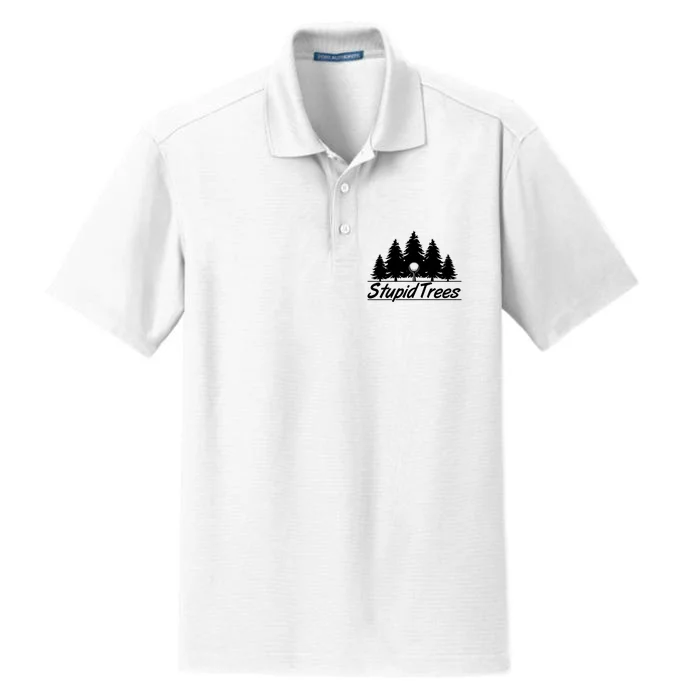 Funny Golfer Stupid Trees Dry Zone Grid Performance Polo