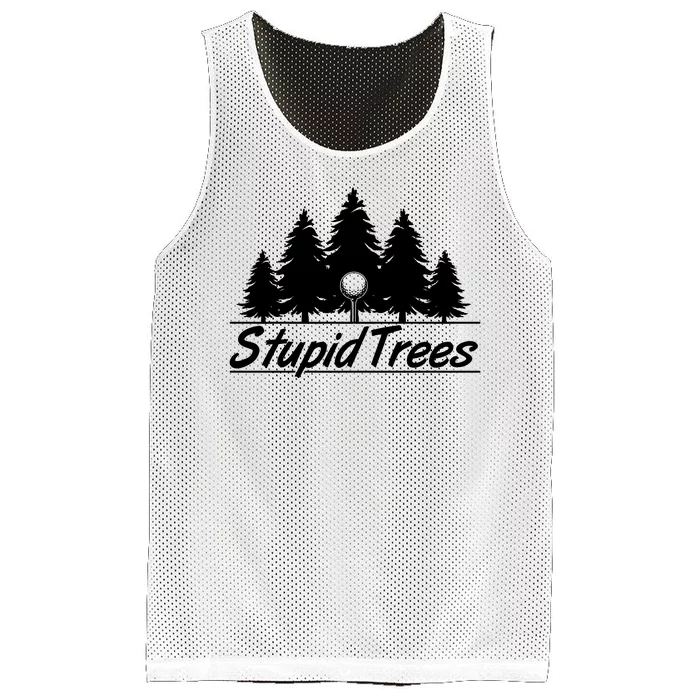 Funny Golfer Stupid Trees Mesh Reversible Basketball Jersey Tank