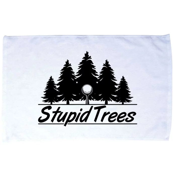 Funny Golfer Stupid Trees Microfiber Hand Towel