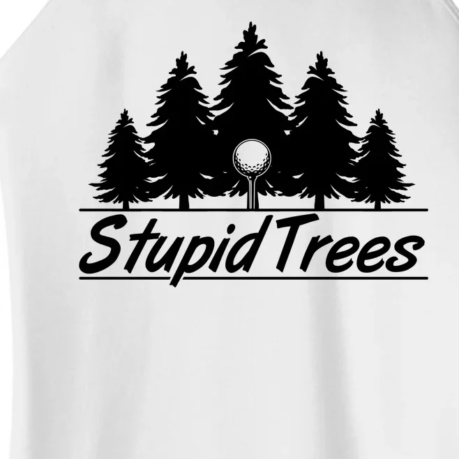 Funny Golfer Stupid Trees Women’s Perfect Tri Rocker Tank