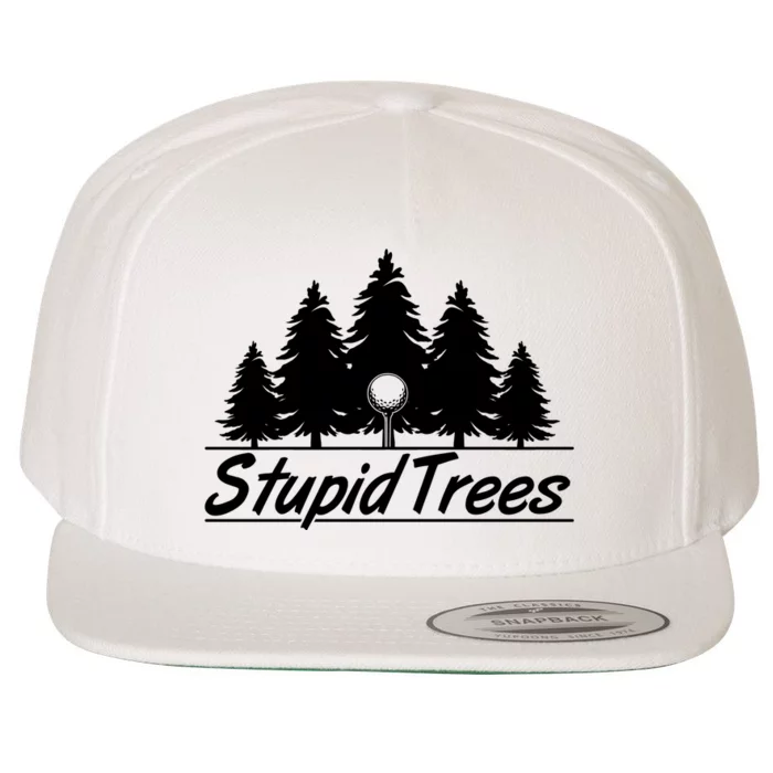 Funny Golfer Stupid Trees Wool Snapback Cap