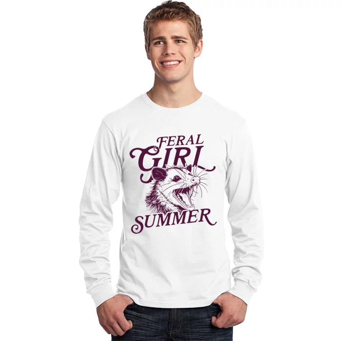 Feral Girl Summer Opossum Vintage Tall Long Sleeve T-Shirt