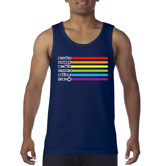 Funny Gay Saber Rainbow Lgbt Pride Month 2024 Lgbtq Gift Tank Top