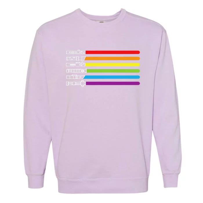 Funny Gay Saber Rainbow Lgbt Pride Month 2024 Lgbtq Gift Garment-Dyed Sweatshirt