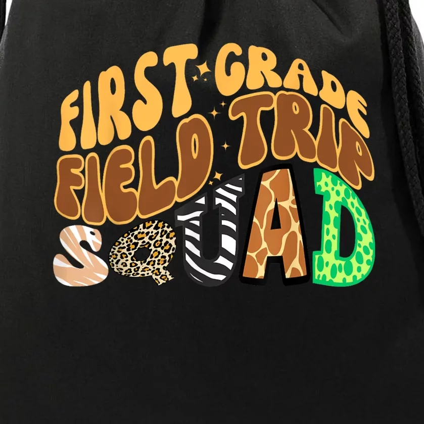 First Grade Students School Zoo Field Trip Squad Matching Drawstring Bag