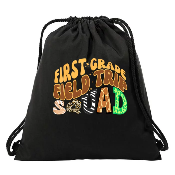 First Grade Students School Zoo Field Trip Squad Matching Drawstring Bag