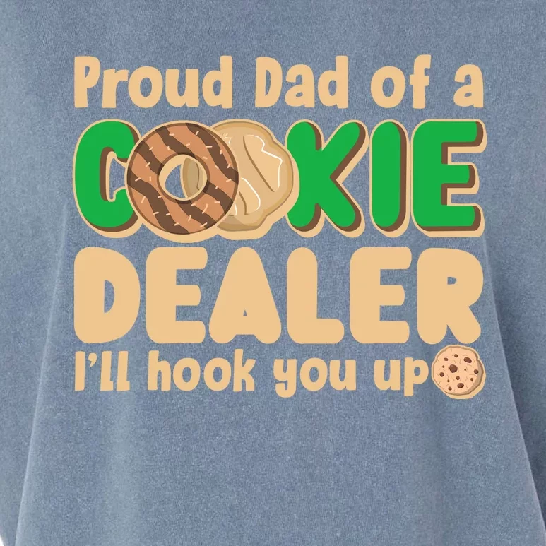 Funny Girl Scout Proud Dad Of A Cookie Dealer I'll Hook You Up Garment-Dyed Women's Muscle Tee