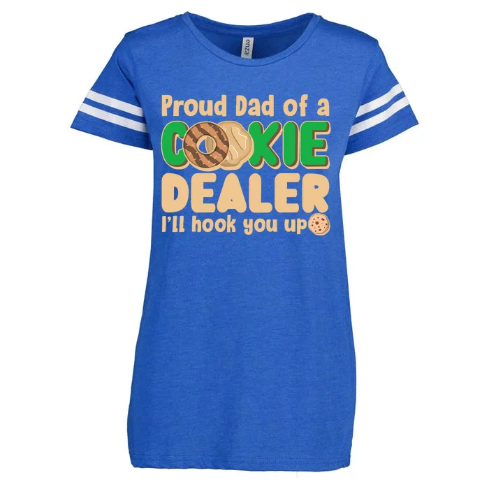 Funny Girl Scout Proud Dad Of A Cookie Dealer I'll Hook You Up Enza Ladies Jersey Football T-Shirt