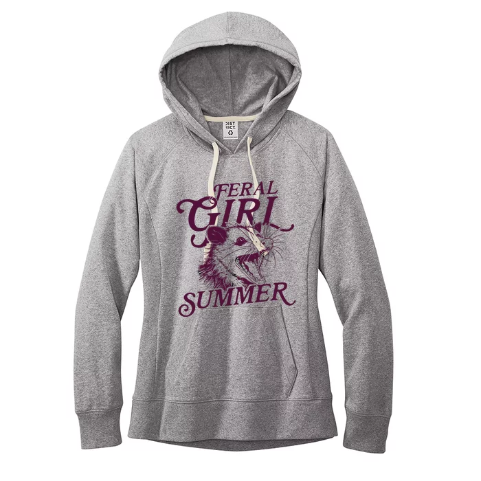 Feral Girl Summer Opossum Vintage Women's Fleece Hoodie