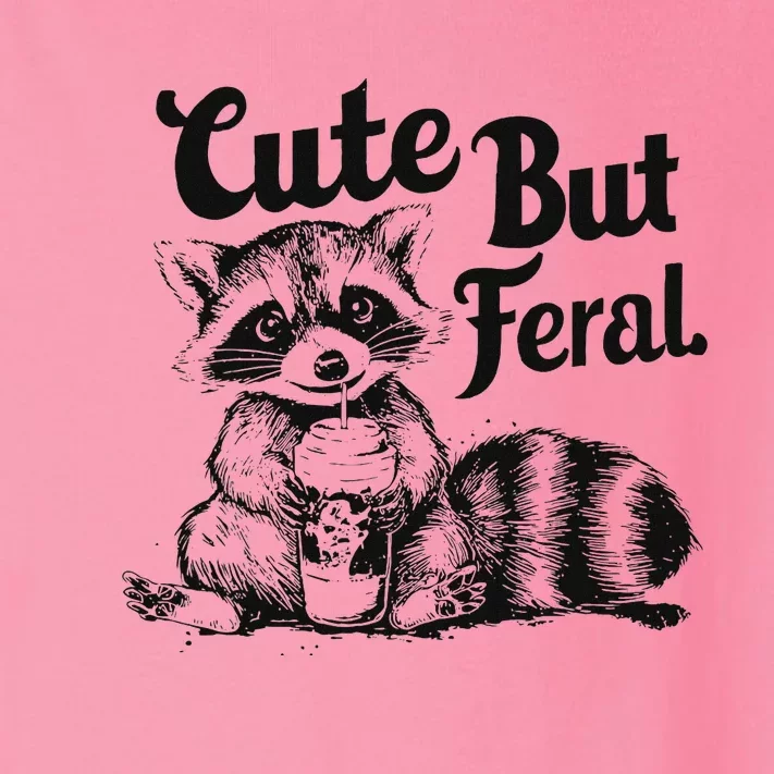 Feral Girl Summer Funny Meme Cute But Feral Raccoon Vacation Toddler Long Sleeve Shirt