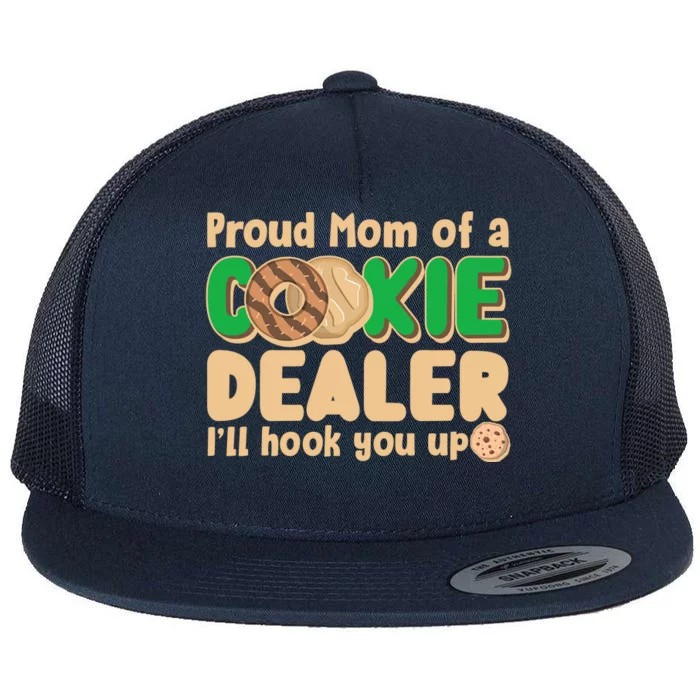 Funny Girl Scout Proud Mom Of A Cookie Dealer I'll Hook You Up Flat Bill Trucker Hat