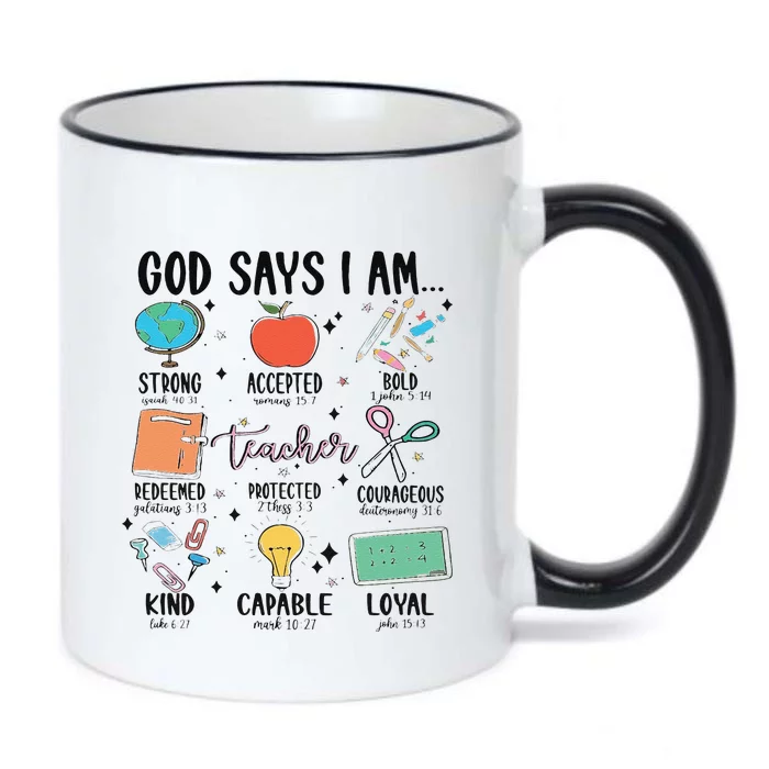 Funny God Says I Am Teacher Bible Verse Christian Teacher Teacher God Says Black Color Changing Mug