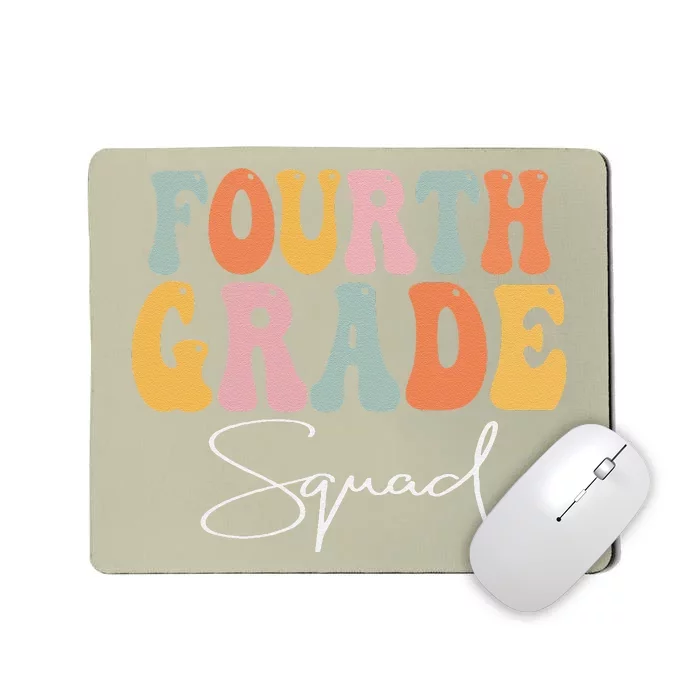 Fourth Grade Squad Retro Groovy Vintage First Day Of School Mousepad