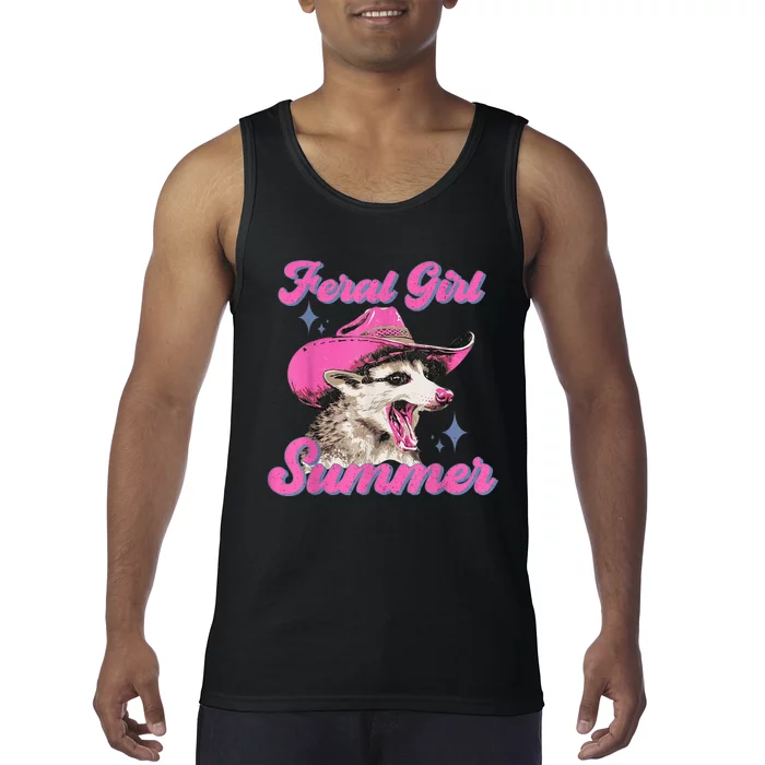 Feral Girl Summer Opossum Funny Vintage Tank Top