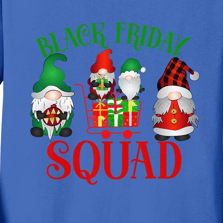 Friday Gnome Shopping Squad Black Family Christmas Gnomies Kids Long Sleeve Shirt