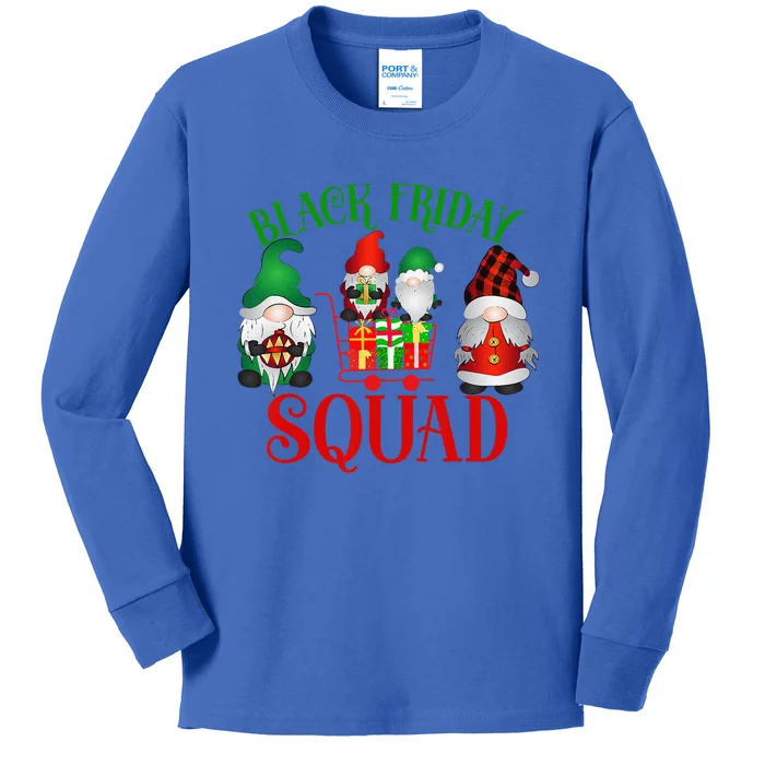 Friday Gnome Shopping Squad Black Family Christmas Gnomies Kids Long Sleeve Shirt