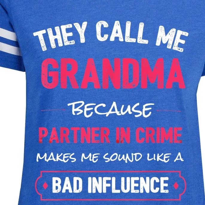 Funny Grandma Shirt, Grandma Partner In Crime Shirt TShirt Enza Ladies Jersey Football T-Shirt