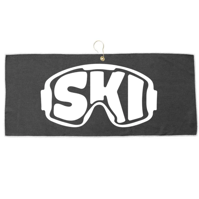 Funny Goggles Skiing Gift For Skiers Large Microfiber Waffle Golf Towel