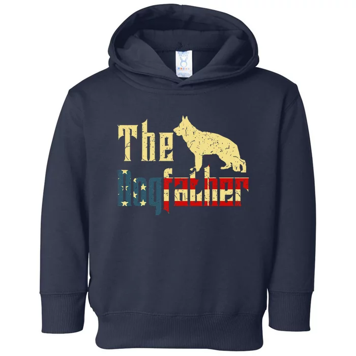 Funny German Shepherd Fathers Day Gift Dogfather Dog Dad 4th July Toddler Hoodie