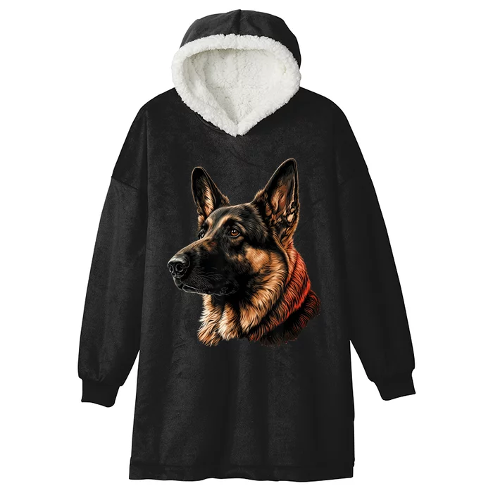 Funny German Shepherd Dog Hooded Wearable Blanket