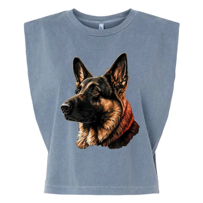 Funny German Shepherd Dog Garment-Dyed Women's Muscle Tee