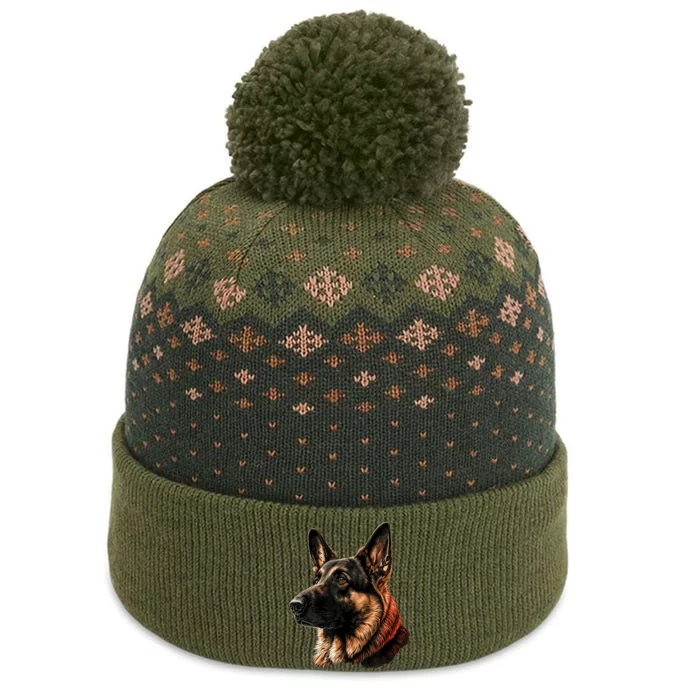 Funny German Shepherd Dog The Baniff Cuffed Pom Beanie