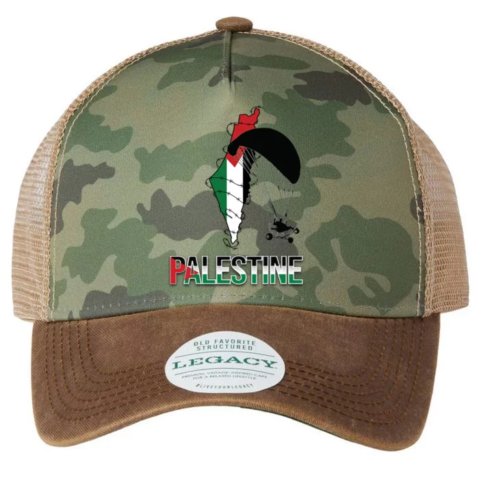 Free Gaza Support Palestine Strong Flag Love Paramotor Gift Legacy Tie Dye Trucker Hat