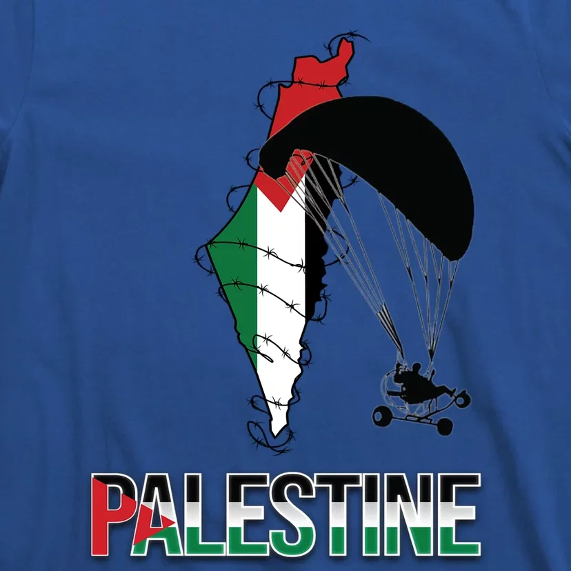 Free Gaza Support Palestine Strong Flag Love Paramotor Gift T-Shirt