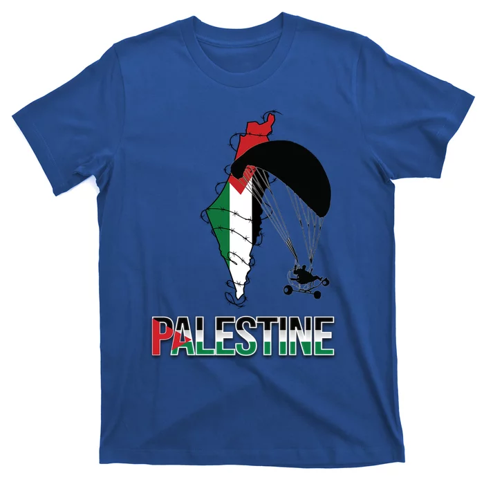 Free Gaza Support Palestine Strong Flag Love Paramotor Gift T-Shirt