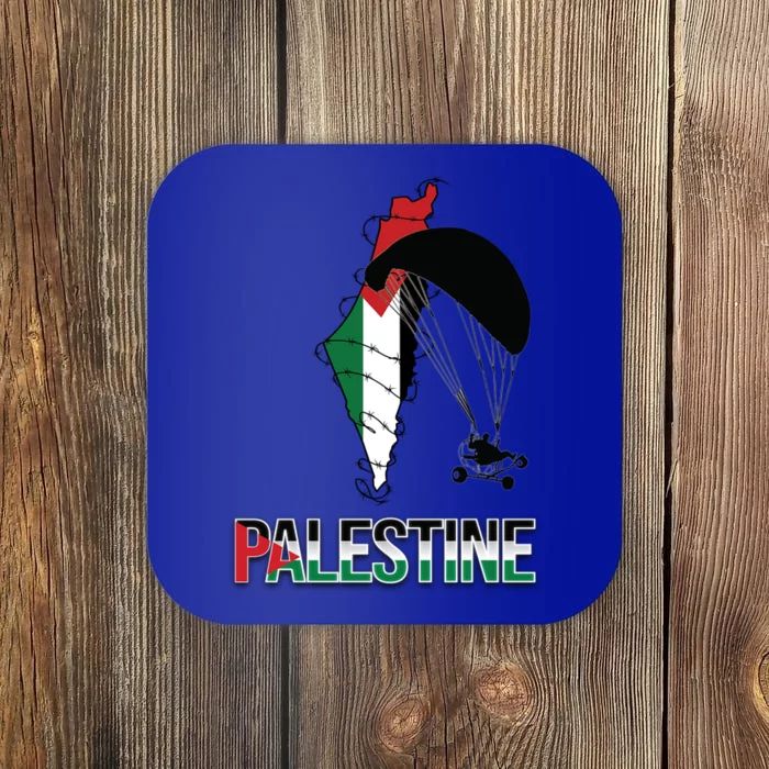 Free Gaza Support Palestine Strong Flag Love Paramotor Gift Coaster