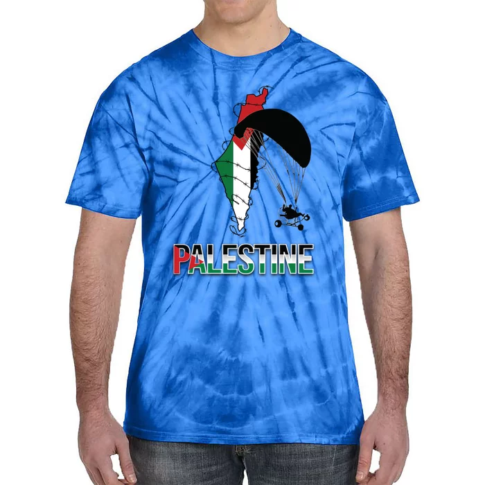 Free Gaza Support Palestine Strong Flag Love Paramotor Gift Tie-Dye T-Shirt