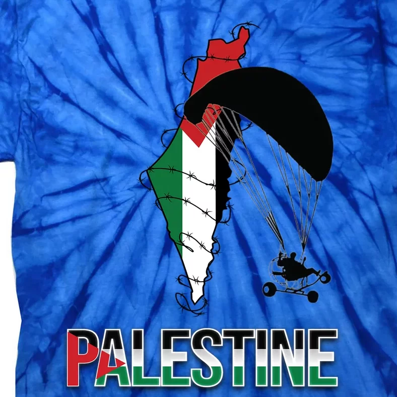 Free Gaza Support Palestine Strong Flag Love Paramotor Gift Tie-Dye T-Shirt