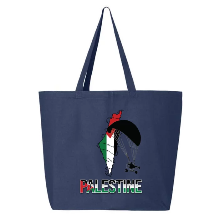 Free Gaza Support Palestine Strong Flag Love Paramotor Gift 25L Jumbo Tote