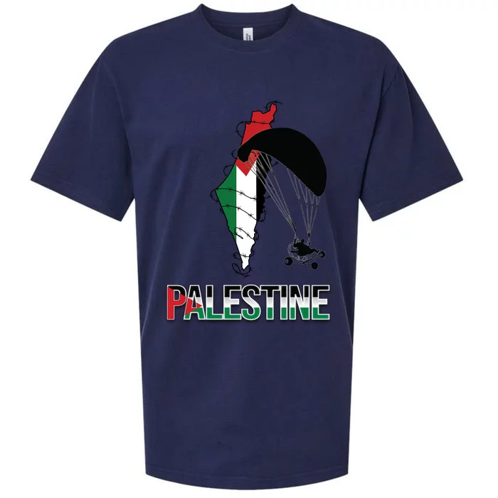 Free Gaza Support Palestine Strong Flag Love Paramotor Gift Sueded Cloud Jersey T-Shirt