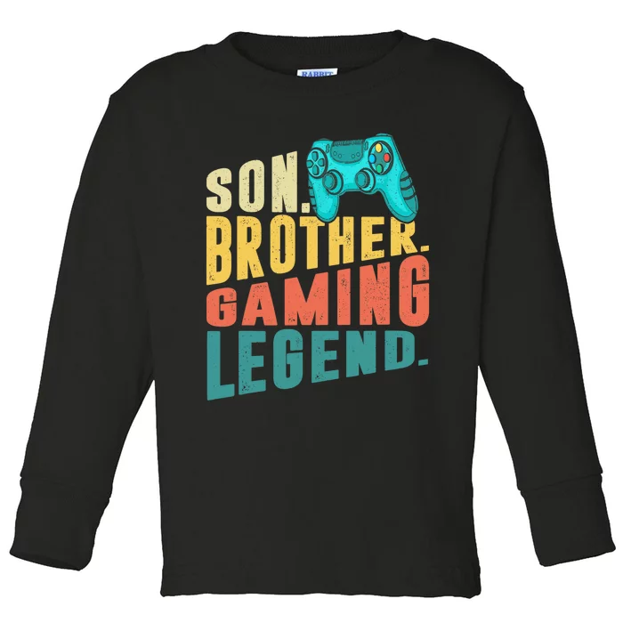 Funny Gamer Son Big Brother Gaming Legend Gift Boys Teenager Toddler Long Sleeve Shirt