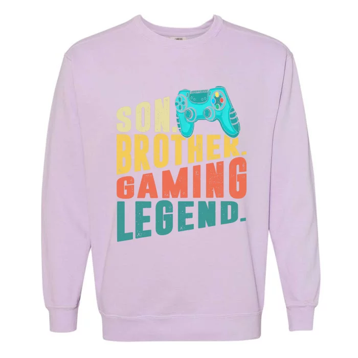 Funny Gamer Son Big Brother Gaming Legend Gift Boys Teenager Garment-Dyed Sweatshirt