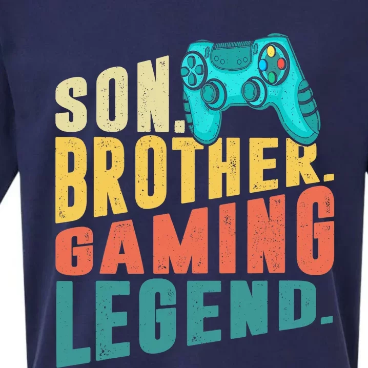 Funny Gamer Son Big Brother Gaming Legend Gift Boys Teenager Sueded Cloud Jersey T-Shirt